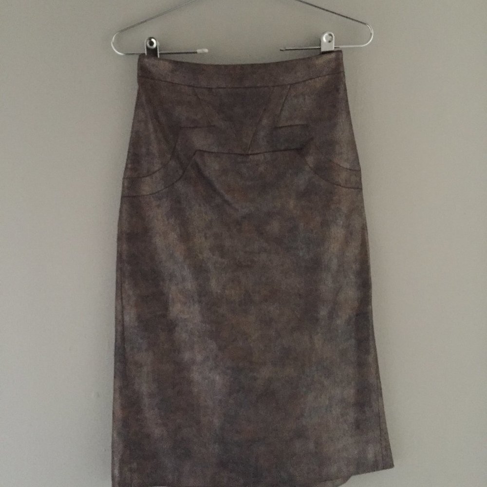 Nicole Miller Collection Metallic Pencil Skirt